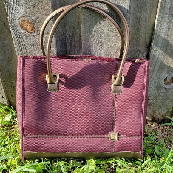 Burgundy Diane Von Furstenberg (DVF) Canvas Tote - Picture 1 of 10
